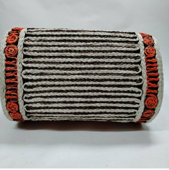 Dolce & Gabbana Raffia Embroidered Floral Shoulder Bag Rare - Picture 5 of 14